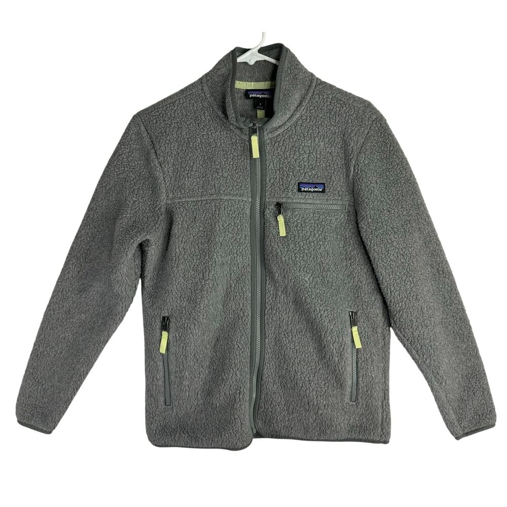 Patagonia Women's Retro Pile Fleece Jacket Gray Long Sleeve Lined size S